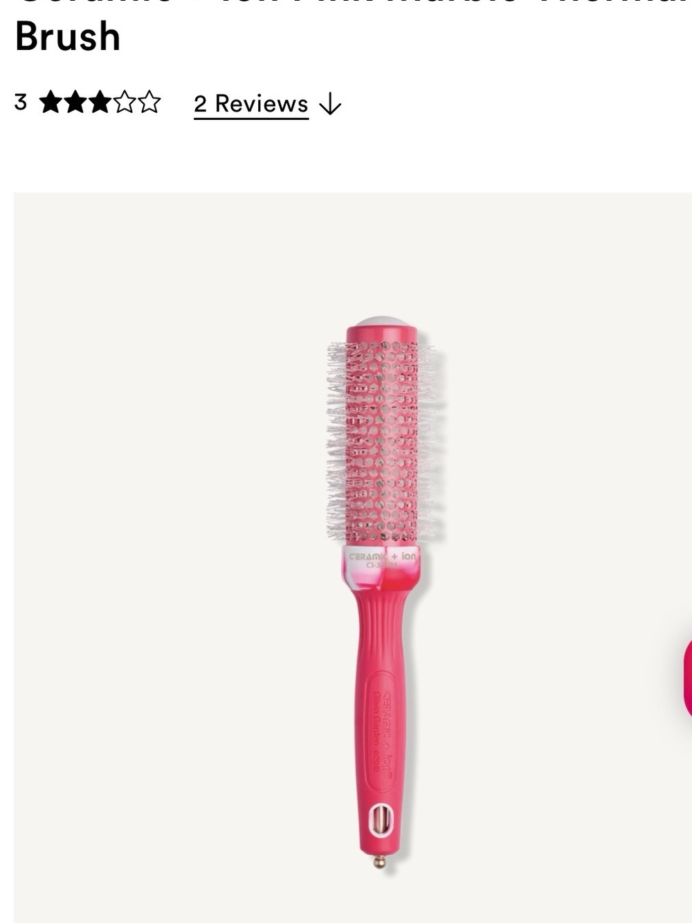 Olivia Garden Ceramic Round Styling Brush - Pink Marble